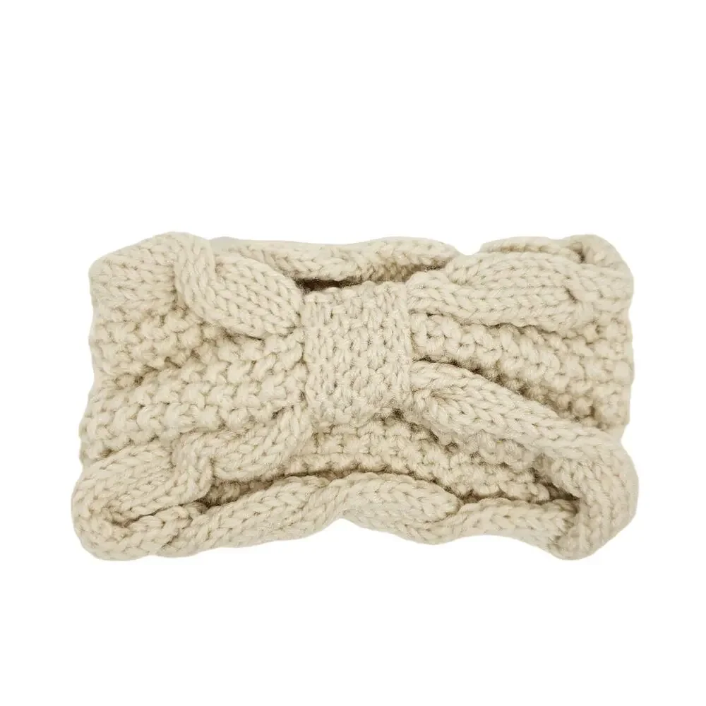 Knit Bow Headband Womens One Size Ivory Fall Winter Cute Stylish Cozy Ear Warmer